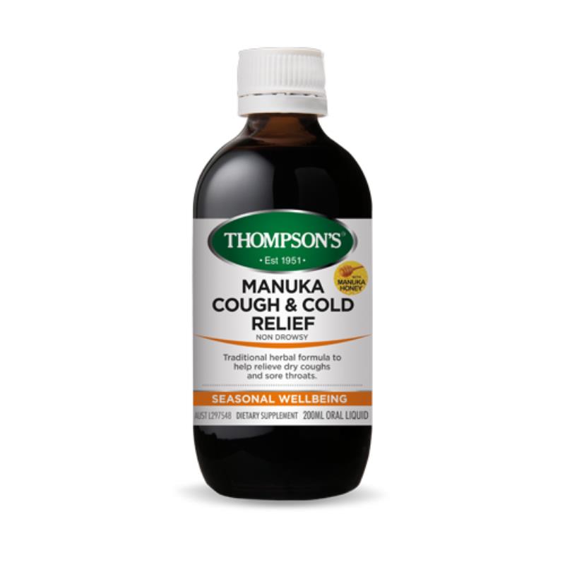 Manuka Cough and Cold Relief 200ml Thompson's