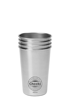 Stainless Steel Cups - 4 Pk 420ml Cheeki