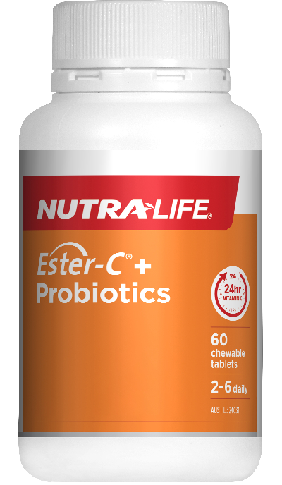 Ester-C + Probiotics 60 Chewable Tabs Nutra-Life
