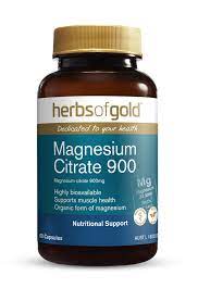 Magnesium Citrate 900 60 Vege Caps Herbs of Gold