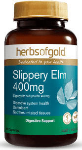 Slippery Elm 400mg 60 Veg Caps Herbs of Gold