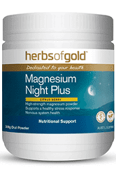 Magnesium Night Plus 300gm Herbs of Gold