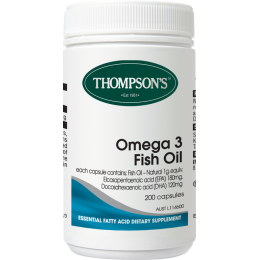 Omega 3 Fish Oil 1000mg 200 Caps Thompson's 