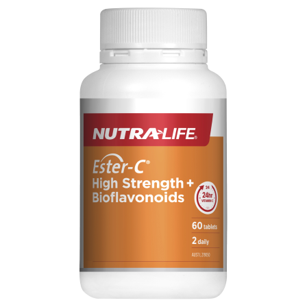 Ester-C High Strength + Bioflavonoids 60 Tabs Nutra-Life