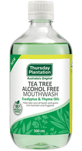 Tea Tree Alcohol Free Mouthwash - Eucalyptus & Thyme Oil 500ml Thursday Plantation