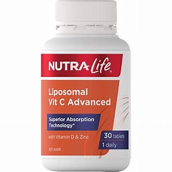 Liposomal Vit C Advanced 30 Tabs Nutra-Life