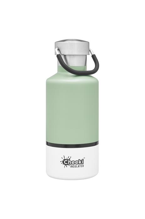 Classic Insulated Bottle - Pistachio White 400ml Cheeki
