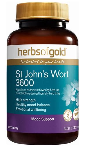 St John's Wort 3600mg 30 Tabs Herbs of Gold