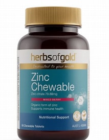 Zinc Chewable 60 Chewable Tabs Herbs Of Gold