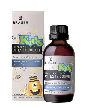 Kids Manuka Honey Chesty Cough 100ml Brauer