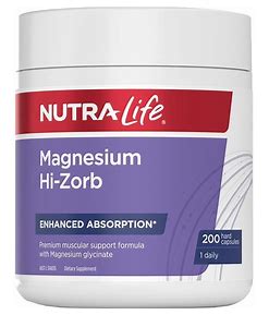 Magnesium Hi-Zorb 200 Caps Nutra-Life